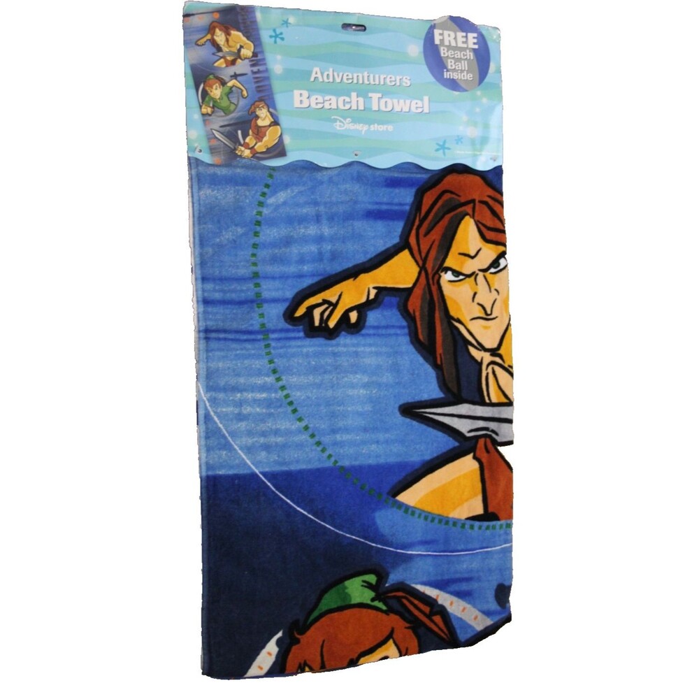 Disney Store Adventurers Beach Pool Towel Peter Pan Hercules Tarzan  30" x 60"
